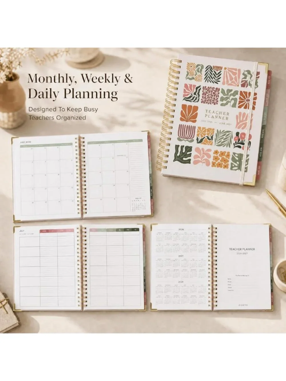Aesthetic Teacher Planner 2026-2027 | 8.5